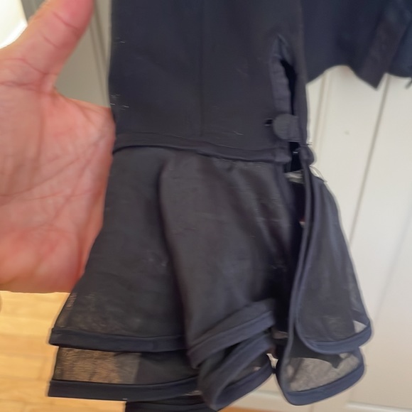 ANNE FONTAINE Patsy Shirt Black Jersey with Bell-Sleeve Ruffle - Picture 7 of 10